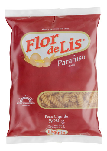 Macarrão com Ovos Parafuso Flor de Lis Pacote 500g
