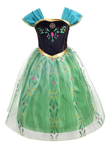 Vestido De Coronación De Princesa Anna Para Niñas
