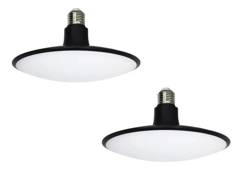 Lampara Enroscable Techo Foco Ahorrador Luz Blanca Led 15w Color Negro