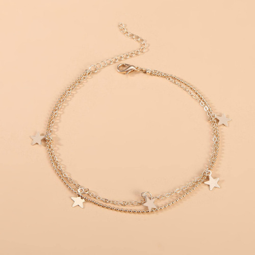 Yiendoo Tobillera Con Estrella En Capas Bohemia, Pulsera Con