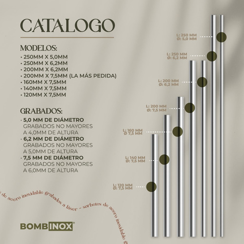Sorbete Metálico Grabado Láser Personalizable 25 Uds.