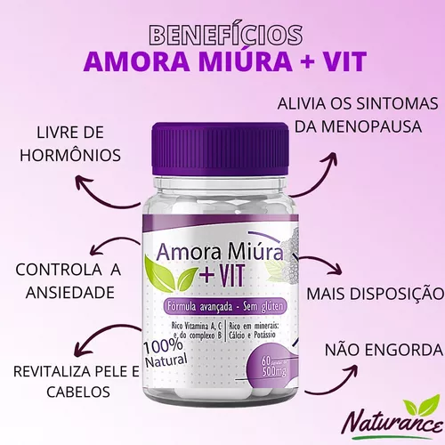 Amora Miura + Vit - Suplemento Para Menopausa 60caps | Frete grátis