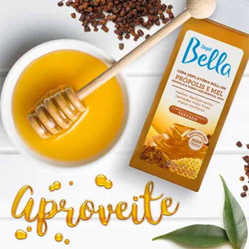 Kit 12 Cera Roll-on Refil Própolis E Mel 100g - Depil Bella