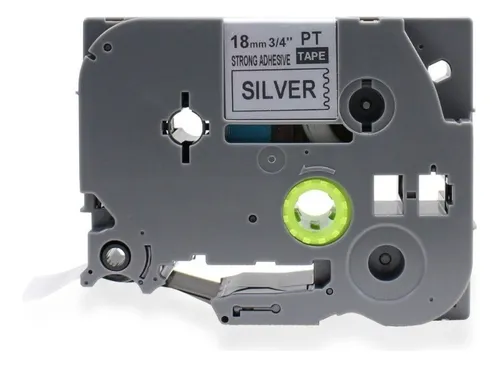 Cinta etiquetadora Tze TZ-S941 compatible con Brother Silver, 18 mm