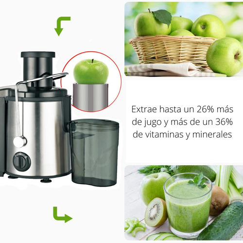Imagen 5 de 10 de Exprimidor Eléctrico Extractor Saca Jugo Frutas Y Verduras