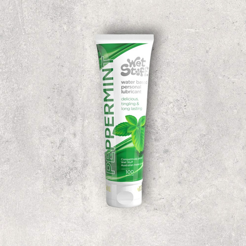 Lubricante A Base De Agua Wet Stuff Sabor Menta 100 Ml