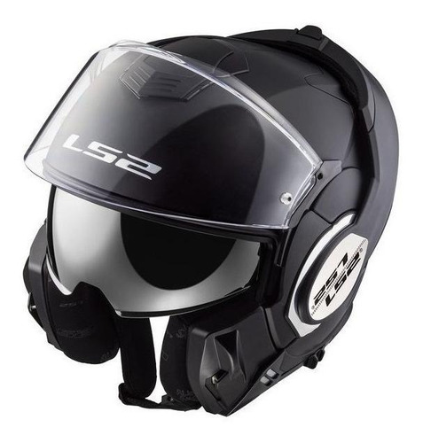 Capacete para moto  escamoteável LS2  Valiant FF399  matt black solid tamanho GG 