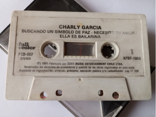 Charly García Cassette Musical Original Sin Carátula Año1991