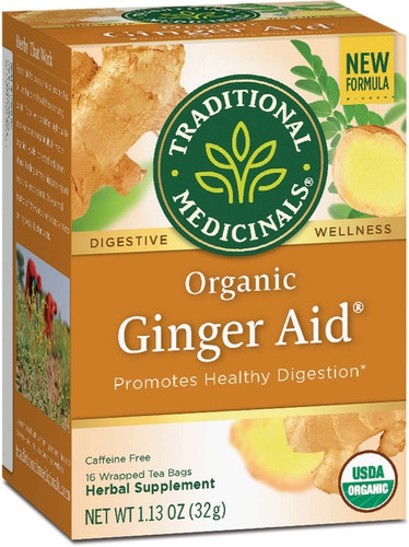 Te Organico Ginger Aid Ayuda De Jengibre 16 Sobres Se