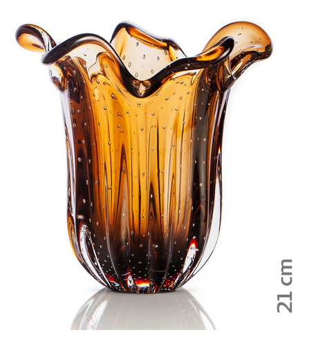 Vaso Em Cristal Murano Marron São Marcos