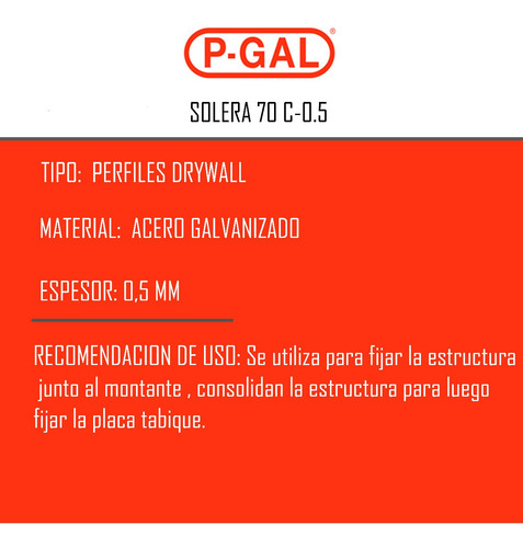 Paquete Solera 70mm P/ Durlock Cielo Raso Galvanizada X 12 Galvanizada