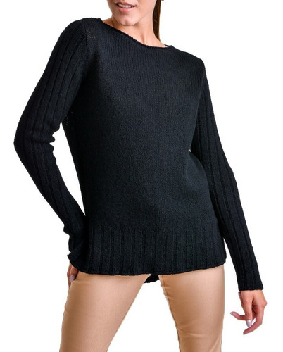 Sweater Tejido Largo Para Mujer De Lana