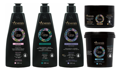 Kit Arvensis Cachos Naturais Cabelo Ondulado Vegan