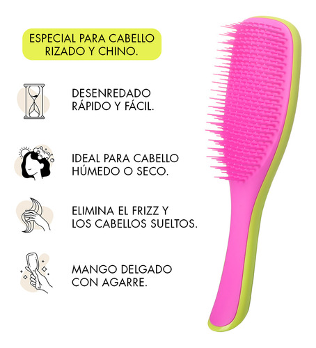 Tangle Teezer Cepillo Desenredante Curly Cyber Lime & Pink Violeta