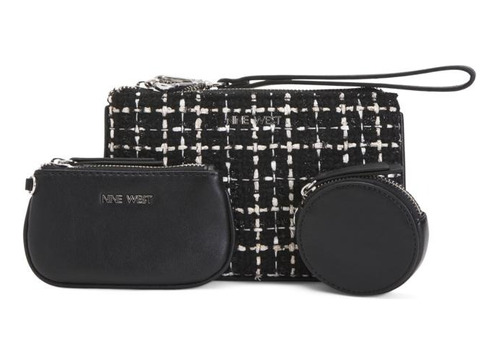 Set 3 Pzs Clutch De Mano, Monedero Nine West Original