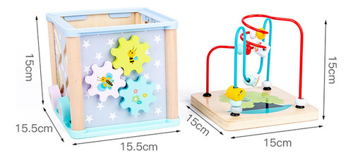 Juguete Interactivo De Madera Con Forma De Cubo De Actividad