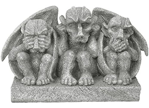 Design Toscano Ly37300 See, Hear, Speak No Evil Gargoyle Tri