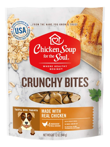 418476 12 Oz Crunchy Bites Chicken Biscuit Dog Treats Food