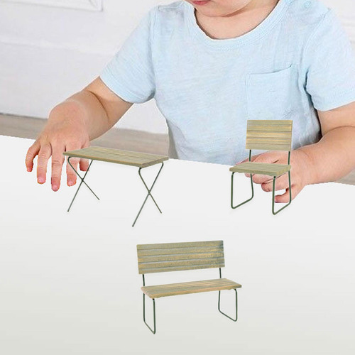 Juego De Sillas Y Mesa Para Casa De Muñecas 1/12, Juego De