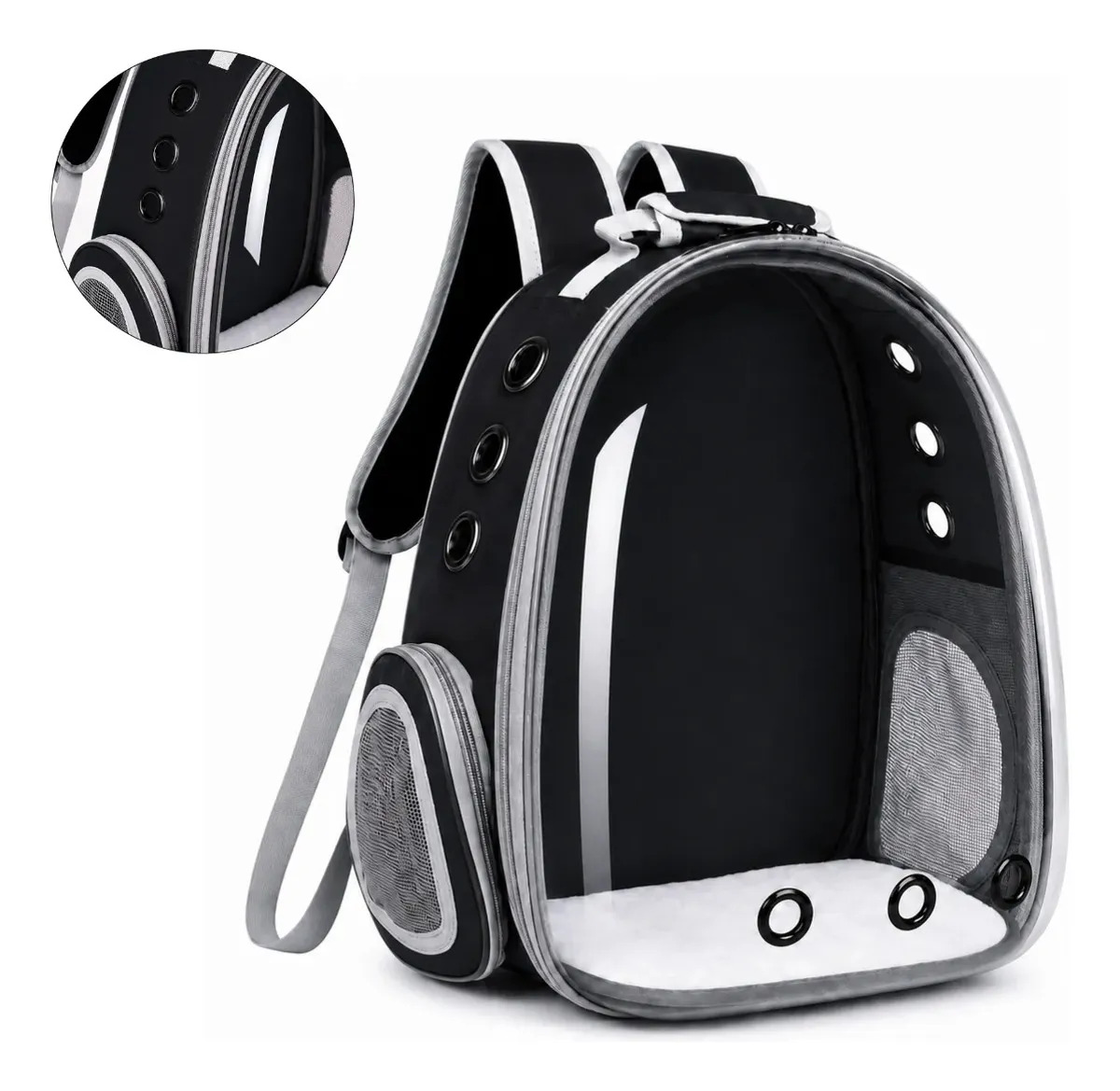 Mochila Transportadora Gato Perro Portatil Conejo Viaje Negro