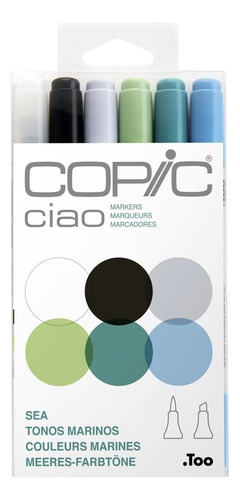 Copic Ciao Set De 6 Marcadores De Colores Marinos