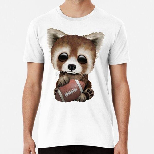 Remera Cute Baby Red Panda Jugando Con El Fútbol Algodon Pre