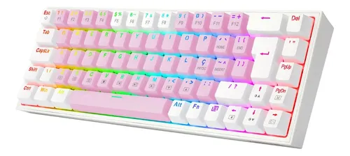Redragon Castor Rgb Rosa E Branco Switch Marrom Rosa E Branco Português Abnt2