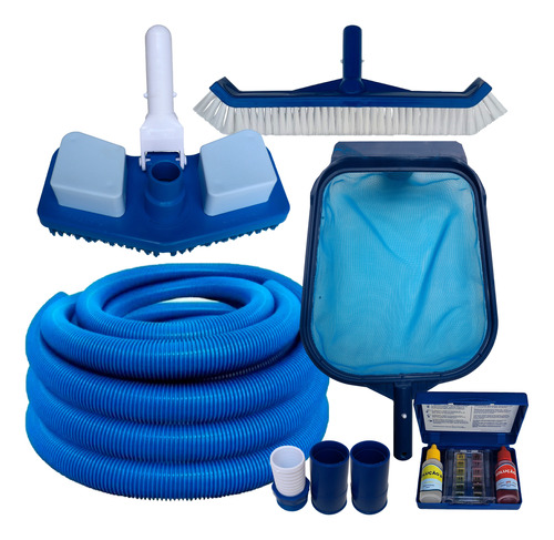 Kit Limpeza Pooltec Com Aspirador Compact 4 Metros Mangueira