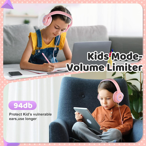 Infurture Auriculares Infantiles Con Micrófono Para Niños...