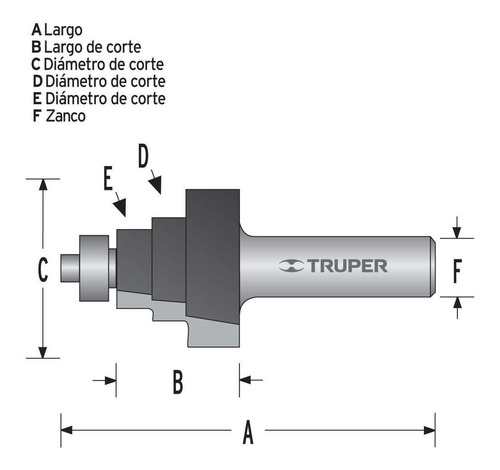 Broca Router Escalonada Con Balero - 10673 - Truper