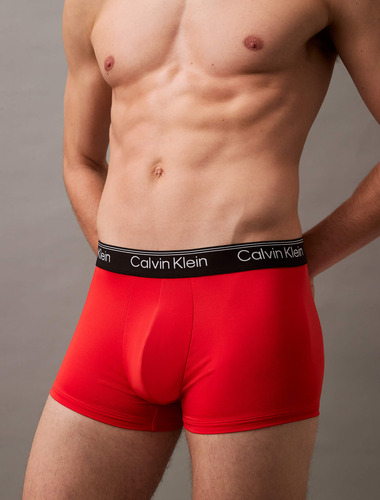 Trunks Rojo Calvin Klein Low Rise Pack De 3 Hombre