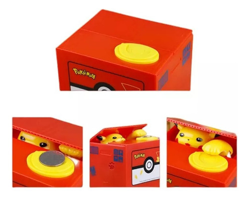 Monedero automático Pokémon Pikachu, color: rojo