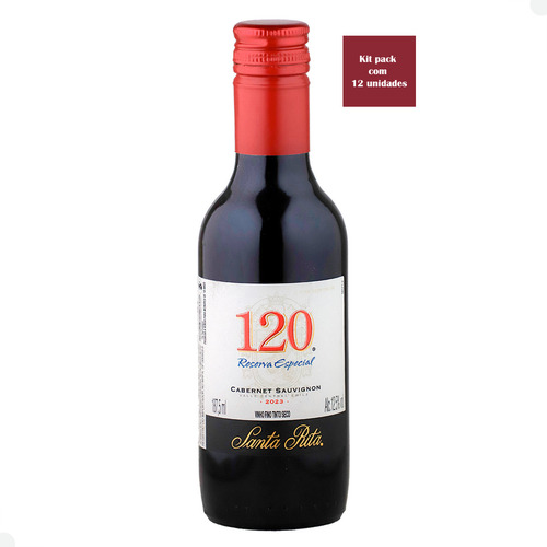 Kit Pack Vinho Chileno 120 Reserva Especial Cabenert Sauvignon Tinto 187ml