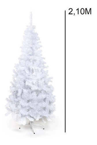 Árvore De Natal Pinheiro Tradicional Branca 2,10m 508 Galhos Cor Branco
