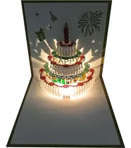 Comprar 3d Pop Up Tarjetas De Cumpleaños, Calentamiento De Luz Led P