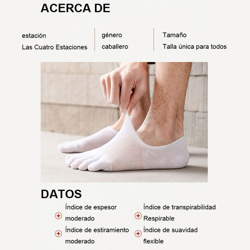 5 Pares De Calcetines Transpirables De 5 Dedos Para Hombre