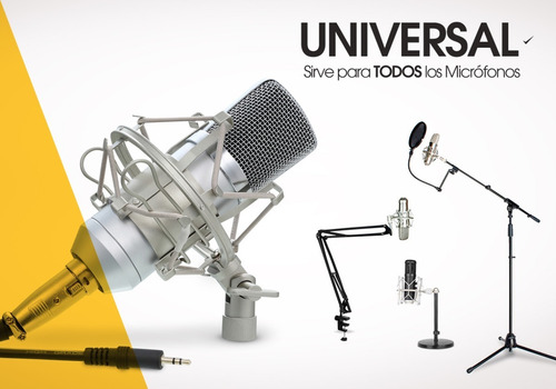 Imagen 7 de 10 de Soporte Araña Microfono Condenser Mic Shockmount Estudio Pro