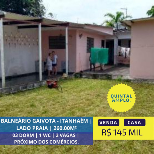 Imagem 1 de 14 de Casa Lado Praia Com Quintal E 3 Dormitórios - Itanhaém Sp