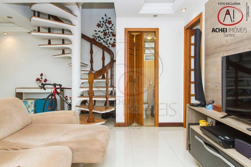 Imagem 3 de 30 de Apartamento Com 2 Dormitórios, 2 Suítes, 3 Banheiros E 1 Vaga Coletiva Suficiente À Venda, 92 M² Por R$ 535.000 - Boqueirão - Santos/sp - Ap10536