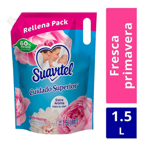 Suavizante De Telas Suavitel Cuidado Superior Fresca Primavera Repuesto 1.5l