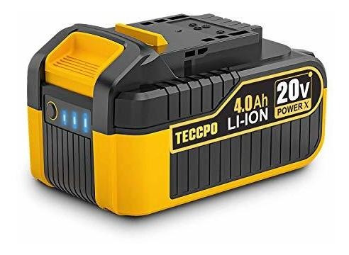 Teccpo 20v Max 4.0ah Bateria Ion Litio Gran Capacidad Para