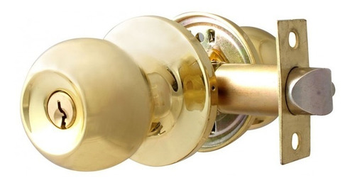 Imagen 1 de 2 de Chapa Barza(bola) Tubular Puerta Principal Laton Bril Dexter