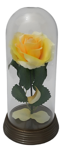 Presente Romântico Cúpula Redoma A Bela E A Fera 15 Cm Cor Amarelo