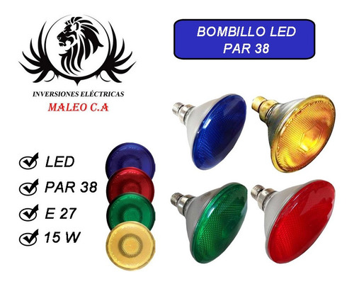 Bombillo Par 38 Led Color 13,5w E27 Philips