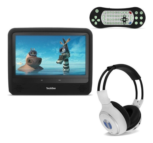 Imagem 4 de 5 de Fone Wireless Para Encosto De Cabeça Preto Tech One