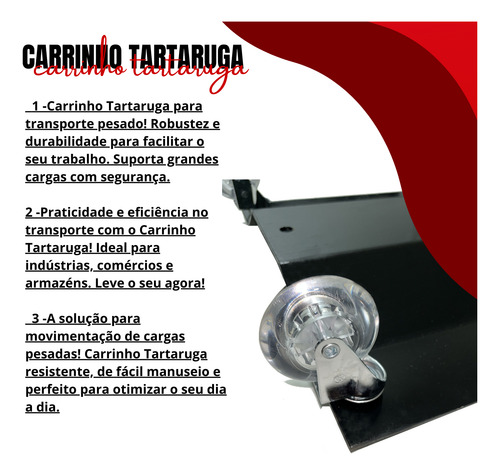 Carro Tartaruga Patins Para Mover Pack 4un Guincho - 1600kg