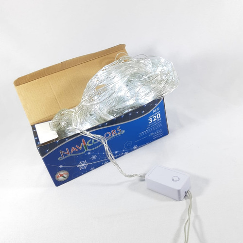Serie Navideña 320 Leds Red Blanca 1.6x1.8mts Cable Transpar