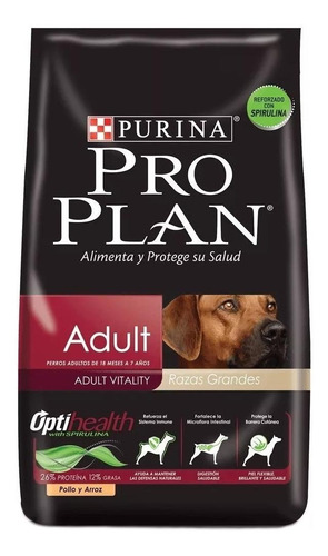 Imagen 1 de 1 de Alimento Pro Plan OptiHealth Adult para perro adulto de raza grande sabor pollo/arroz en bolsa de 13kg