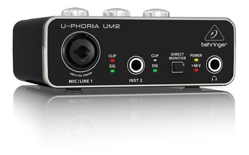 Interface De Audio U-phoria Um2 - Behringer + Nf + Garantia!