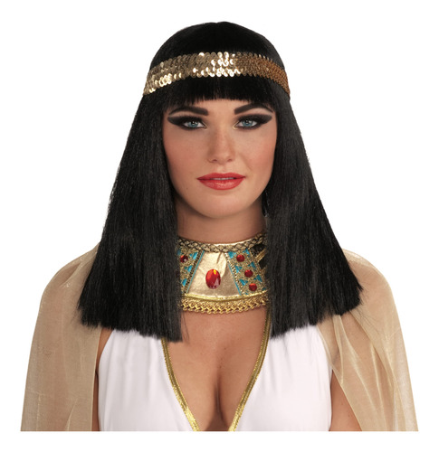 Cleopatra Wig Con Cinta Para El Pelo  adulto Std., Multi Co